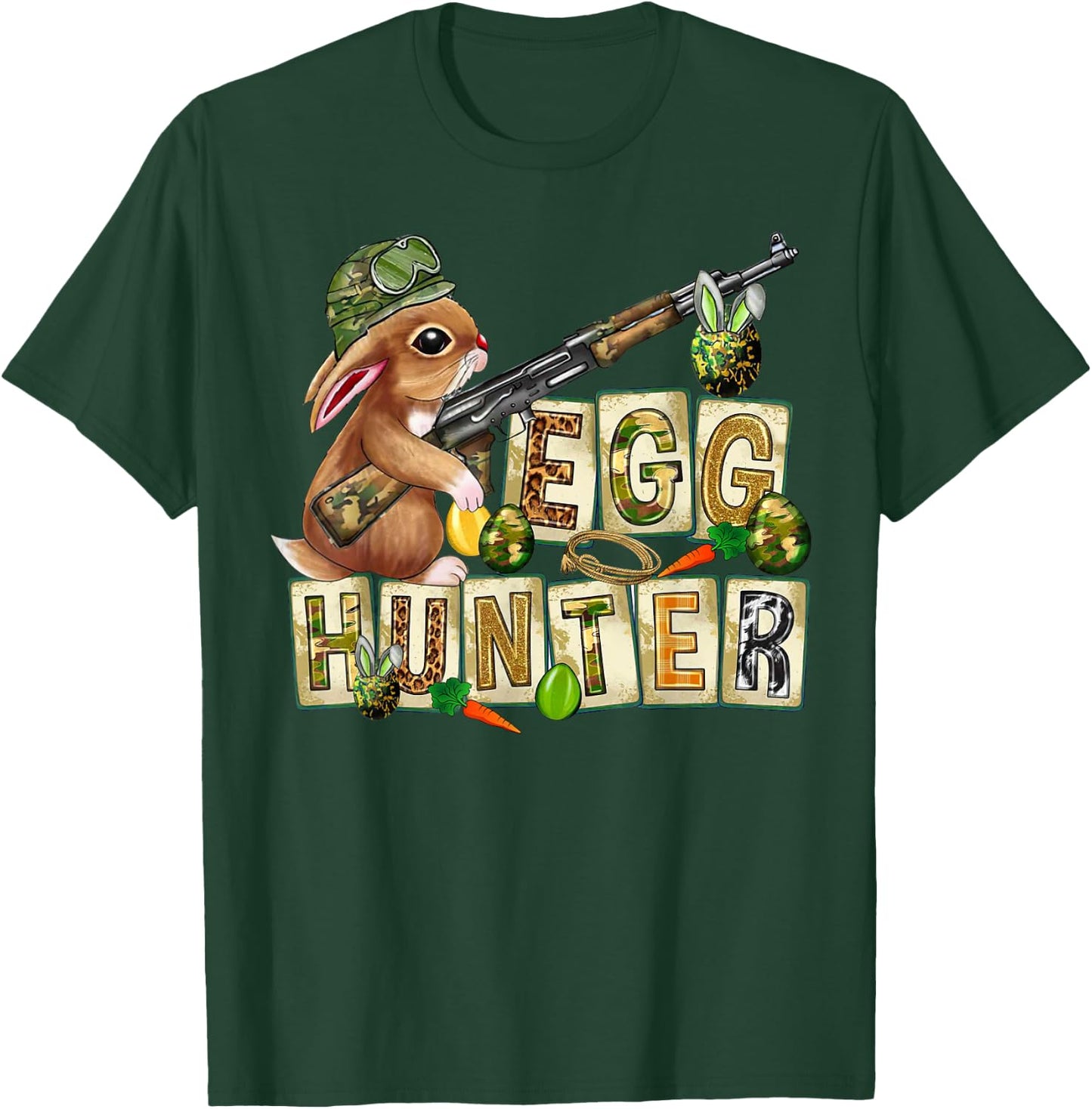 Easter Egg Hunter Camo Funny Hunting Boys Girls Kids Toddler T-Shirt - T-Shirt | Forest