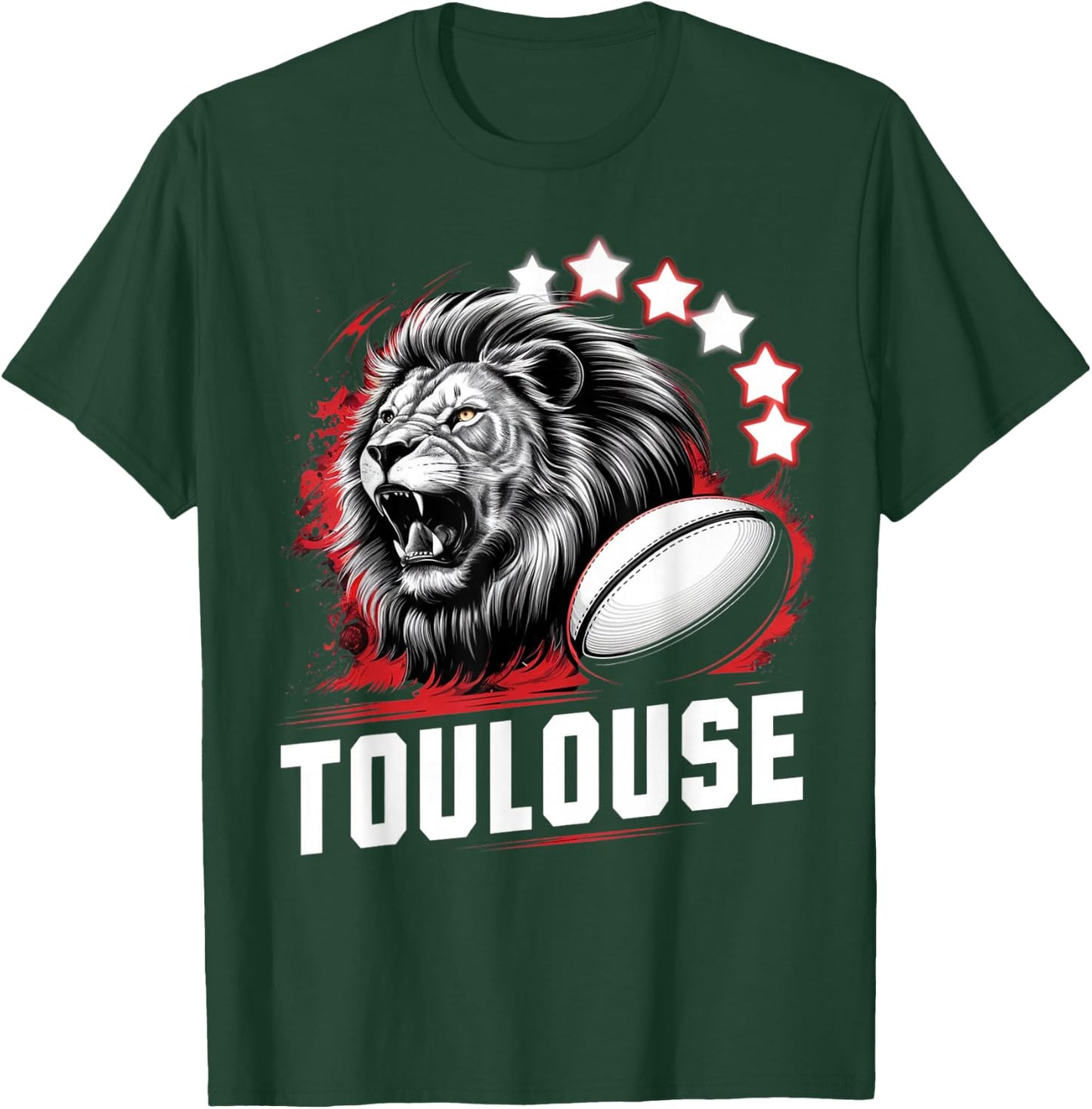 Toulouse Six Stars Supporter Toulouse Gift Humour T-Shirt - T-Shirt | Forest