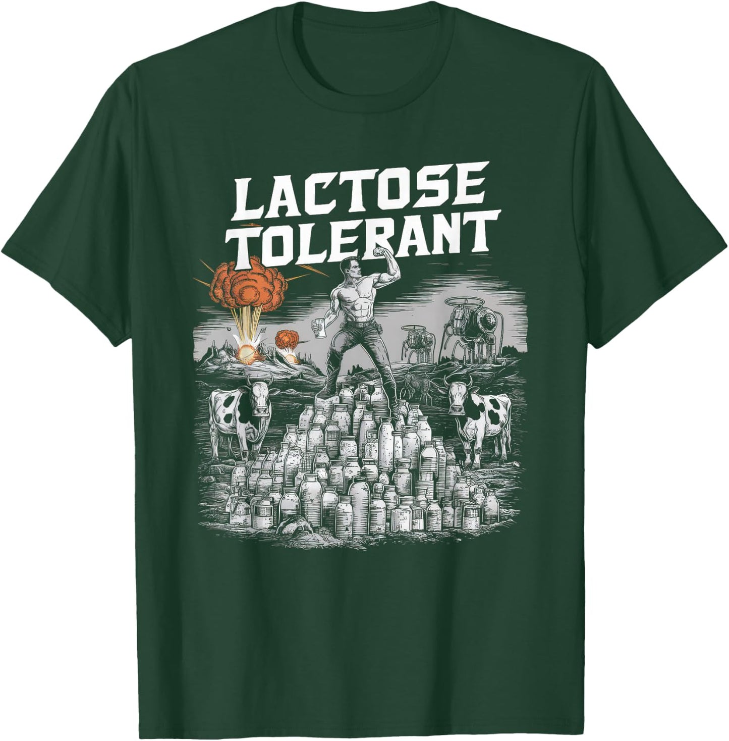 Lactose Tolerant Shirt Men Women Funny Meme Retro Pro-Dairy T-Shirt - T-Shirt | Forest