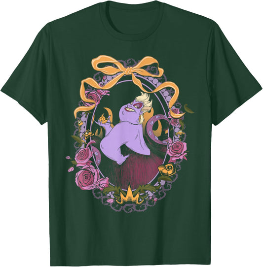 Disney Villains Little Mermaid Ursula Floral Framed Portrait T-Shirt - T-Shirt | Forest