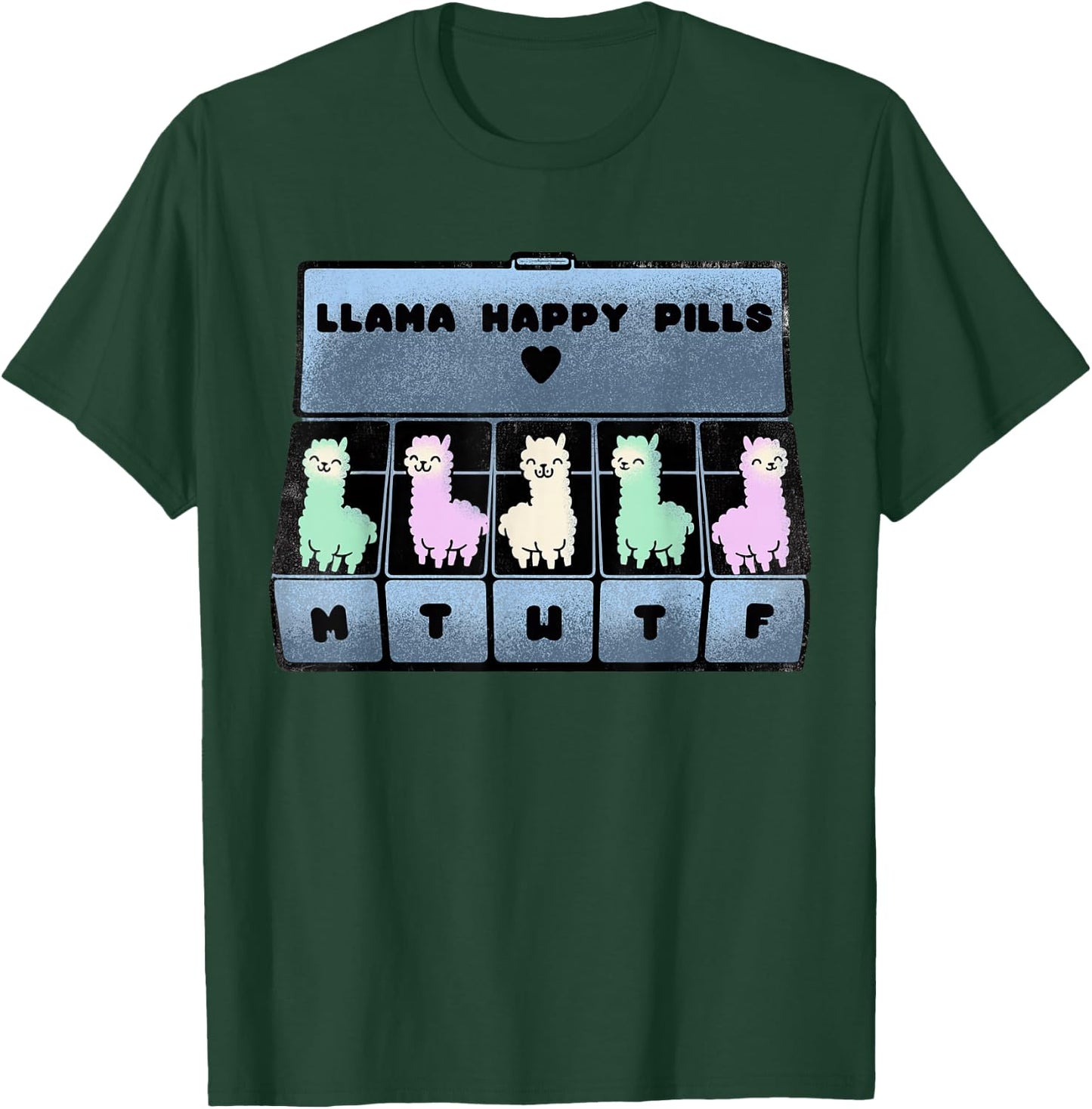 Llama Happy Pills T-Shirt - T-Shirt | Forest
