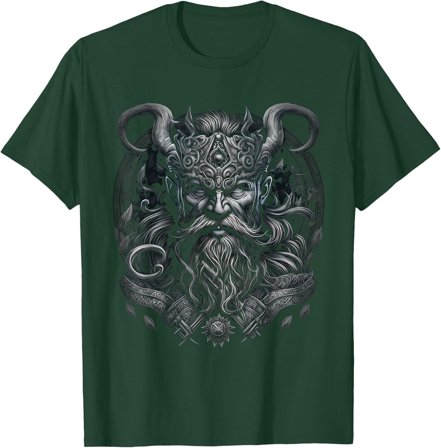Odin King of the Vikings Valhalla Viking Mythology , black T-Shirt - T-Shirt | Forest