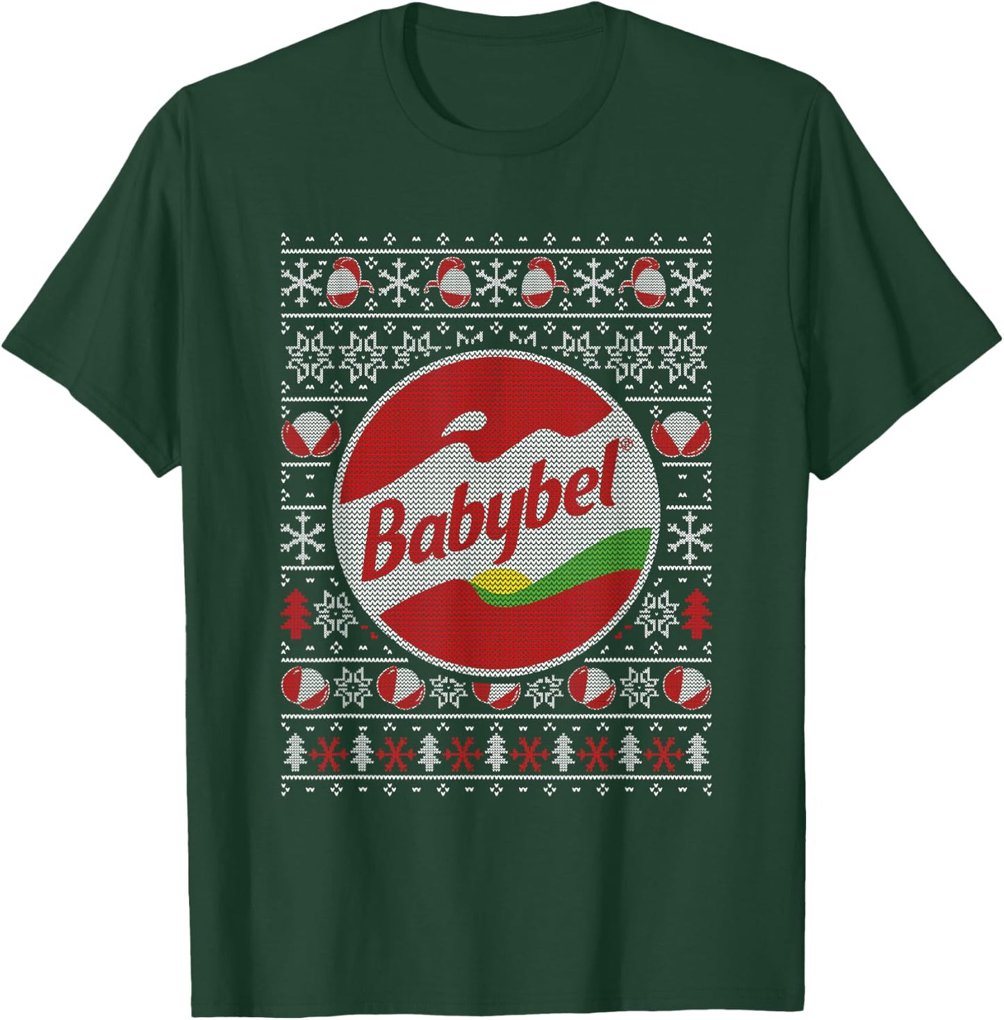 Babybel Christmas Knitting Pattern , Black, S T-Shirt - T-Shirt | Forest