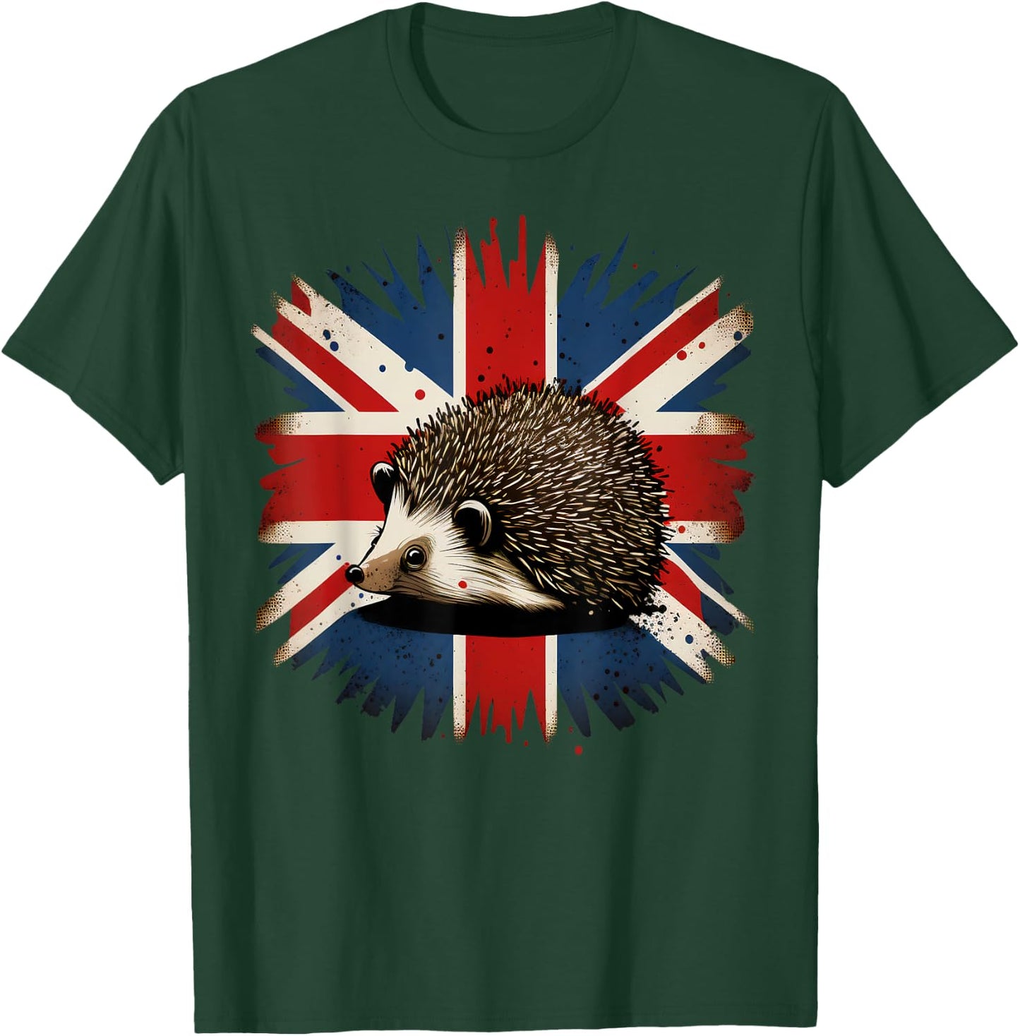 British UK Hedgehog on Great Britain Hedgehog T-Shirt - T-Shirt | Forest