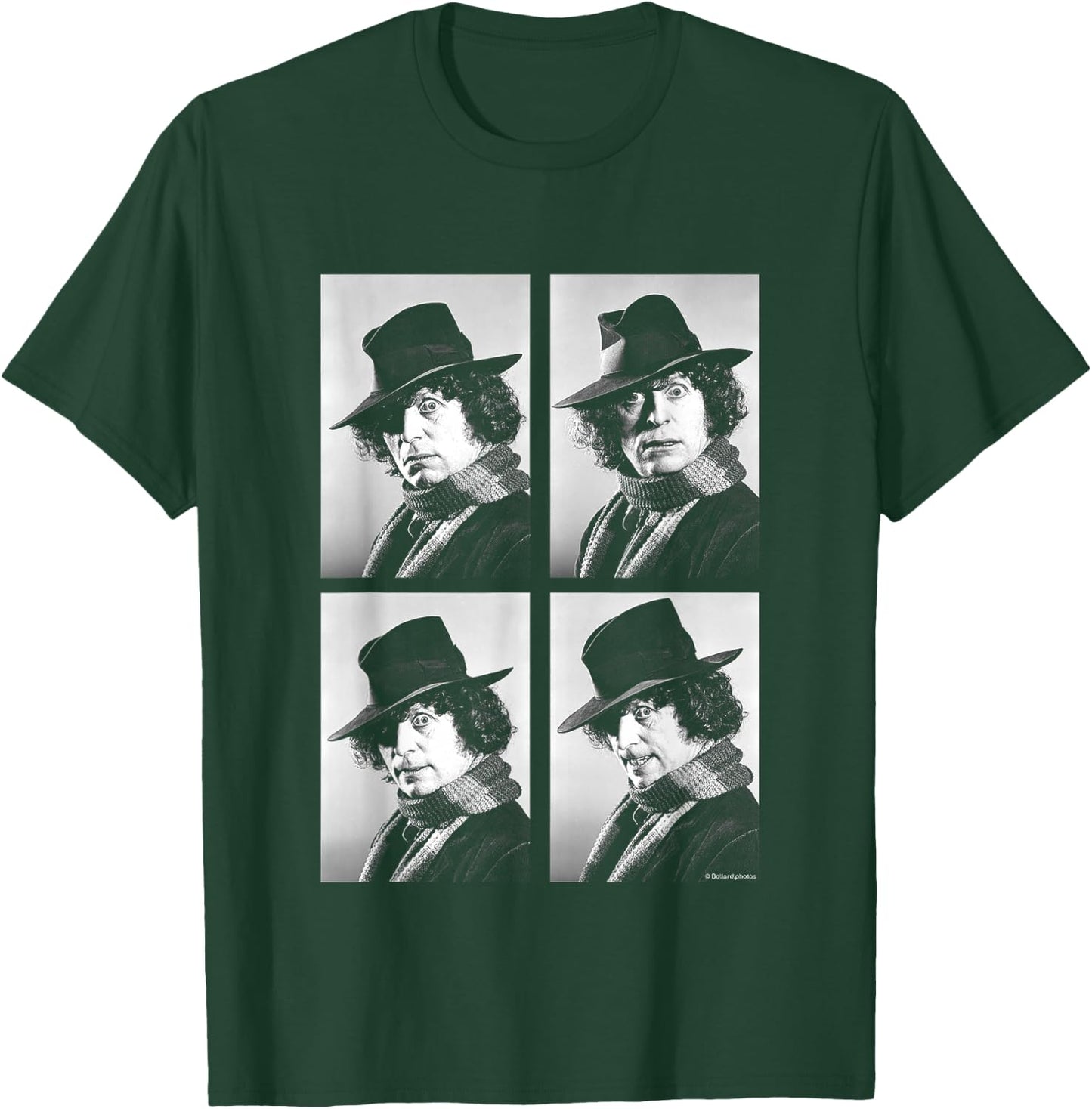 Tom Baker Doctor Who Actor Black & White Portraits T-Shirt - T-Shirt | Forest