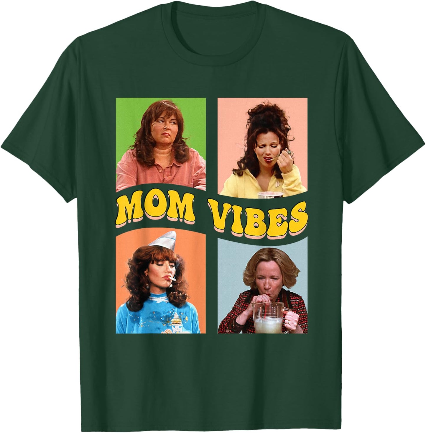 Retro Nineties Mom Vibes Vintage Mother's Day Women's Shirt , black T-Shirt - T-Shirt | Forest