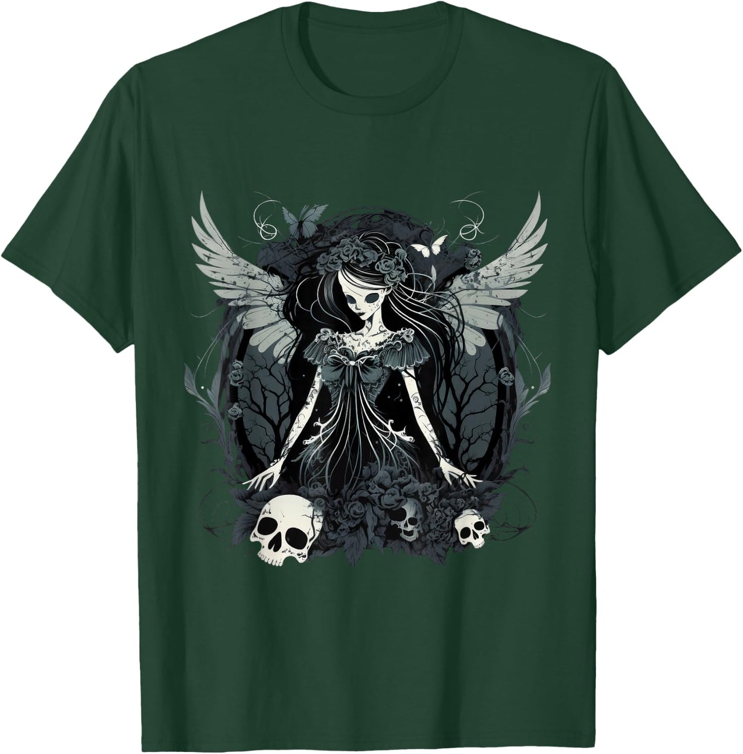 Fairy Grunge Fairycore Aesthetic Skeleton Butterfly Gothic T-Shirt - T-Shirt | Forest