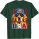 American Flag Golden Retriever USA Retro 4th of July T-Shirt - T-Shirt | Forest