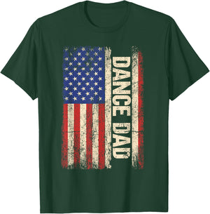Dance Dad US American Flag Shirt Dancer Dancing Father Men T-Shirt - T-Shirt | Forest