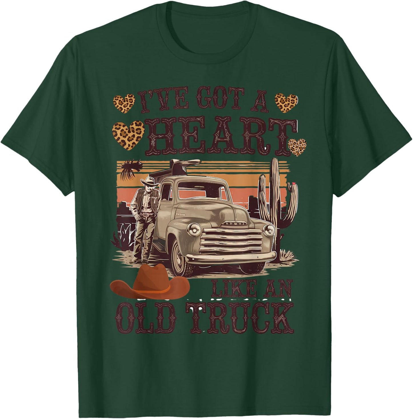 Heart Like an Old Truck - Vintage Western T-Shirt - T-Shirt | Forest