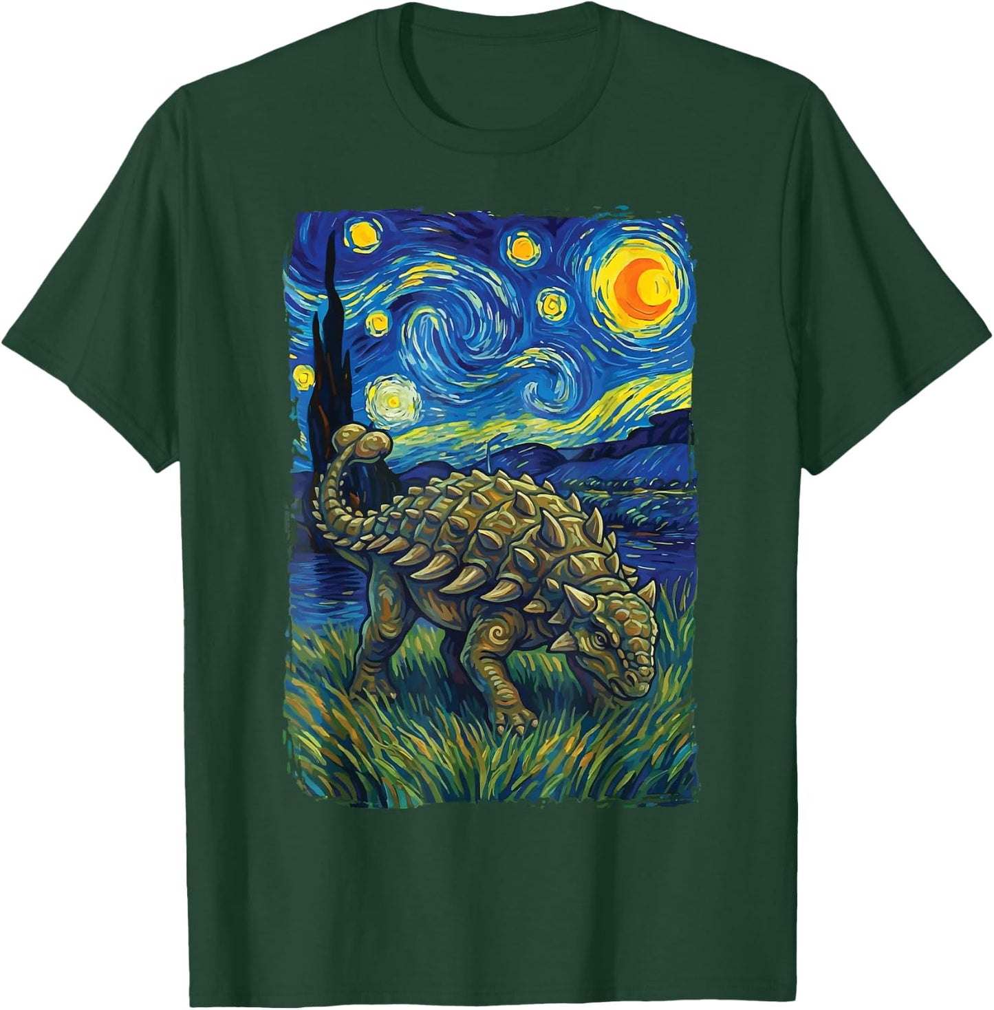 Ankylosaurus Starry Night T-Shirt - T-Shirt | Forest