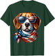 Beagle Wearing USA Flag Sunglasses 4th of July Patriotic Dog Men T-Shirt - T-Shirt | Forest