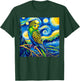 Budgie Parakeet Parrot Budgerigar Bird Starry Night Van Gogh T-Shirt - T-Shirt | Forest