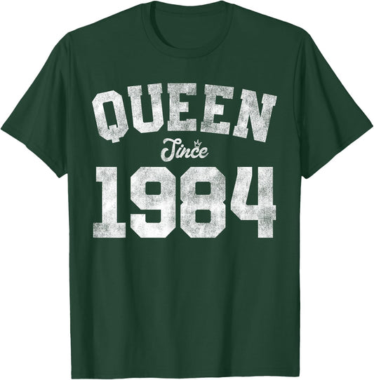 Queen Since 1984 42nd Birthday 42 Years Old Vintage Funny T-Shirt - T-Shirt | Forest