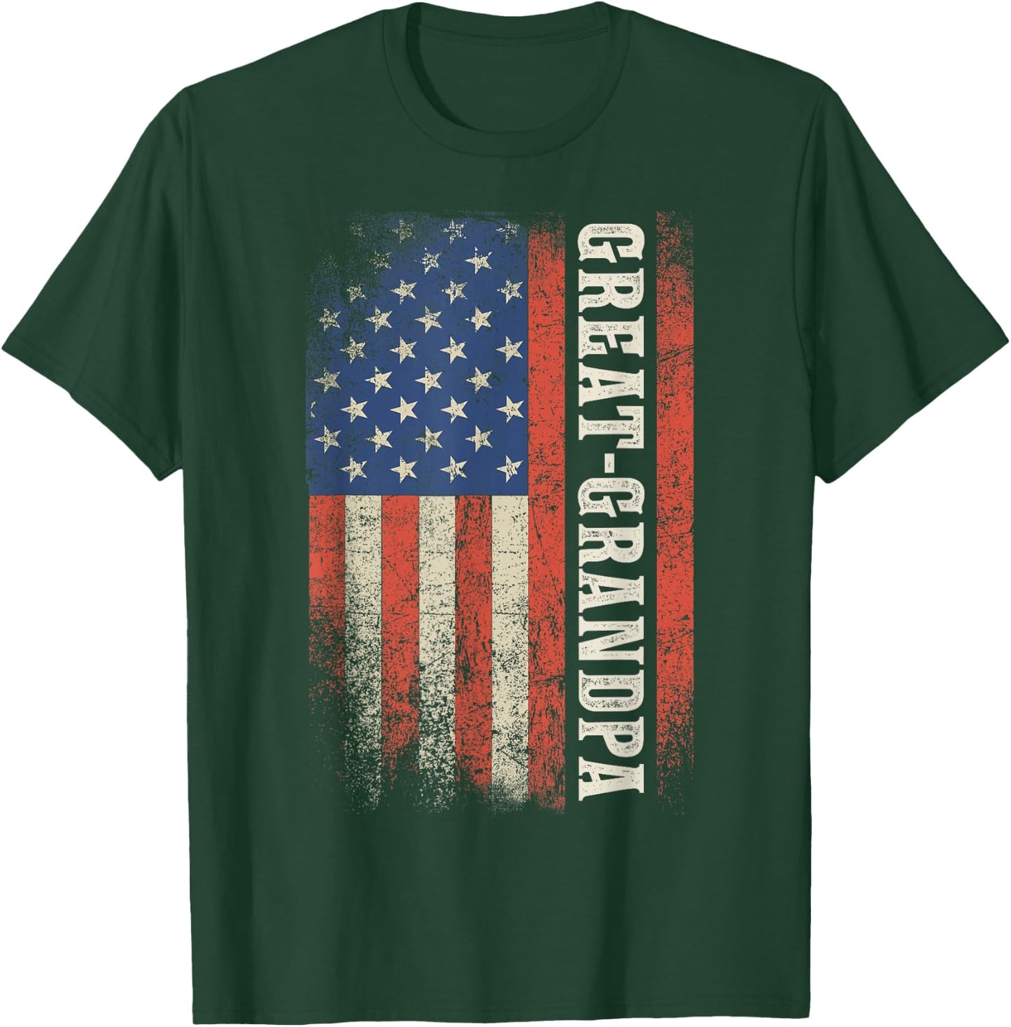 Great Grandpa American Flag Patriotic USA Vintage T-Shirt - T-Shirt | Forest