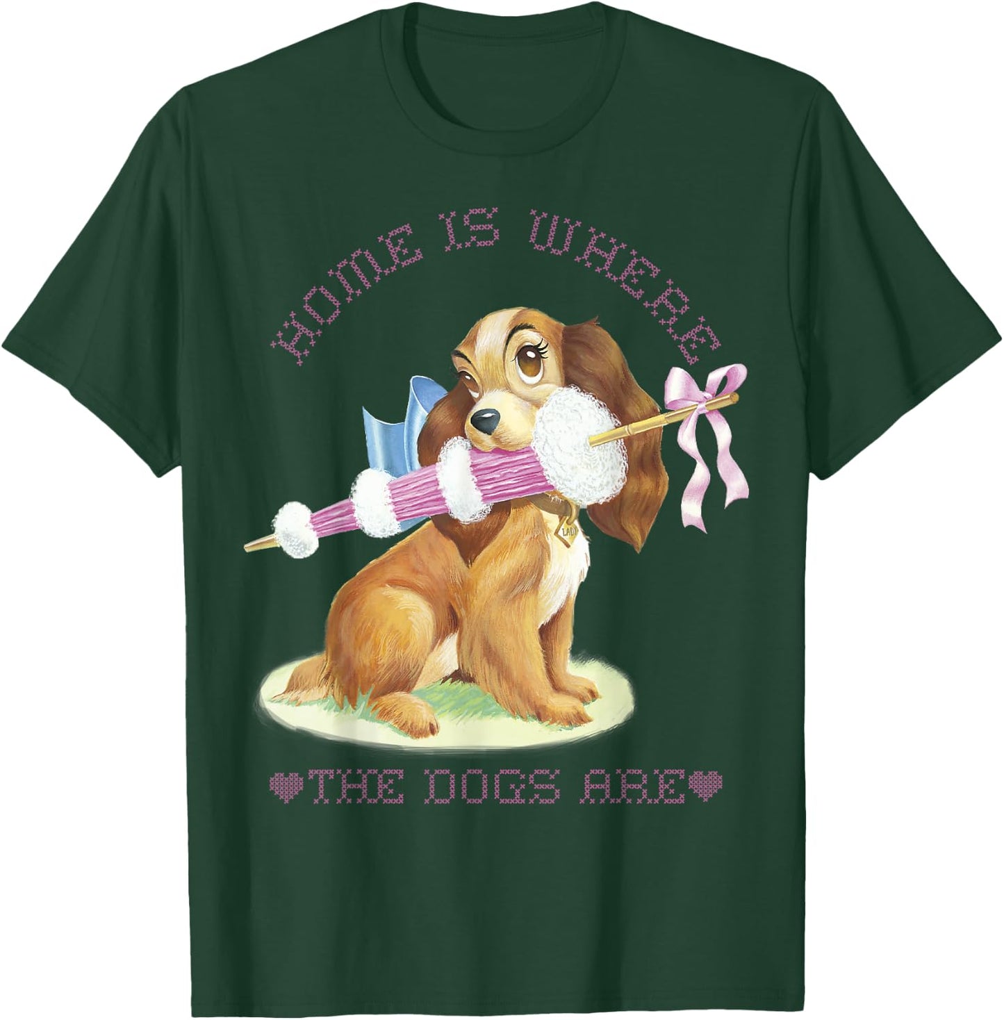 Disney Lady And The Tramp Lady Home Is Where The Dogs Are T-Shirt - T-Shirt | Forest