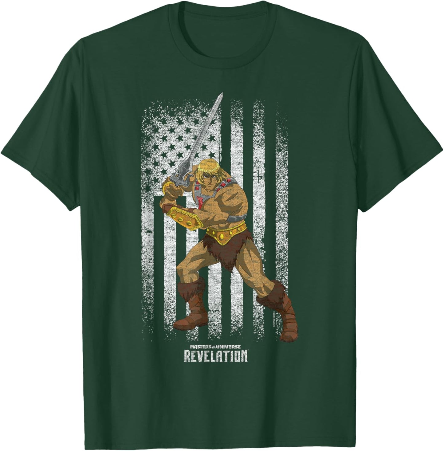 Masters Of The Universe He-Man Distressed Flag , black T-Shirt - T-Shirt | Forest