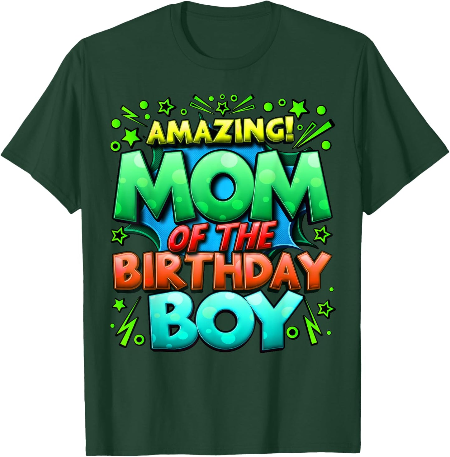 Mom of the Birthday Boy Matching Family Mommy T-Shirt - T-Shirt | Forest