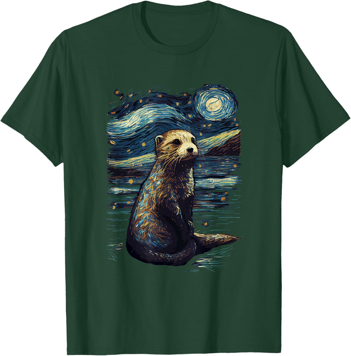 Otter Starry Night T-Shirt - T-Shirt | Forest