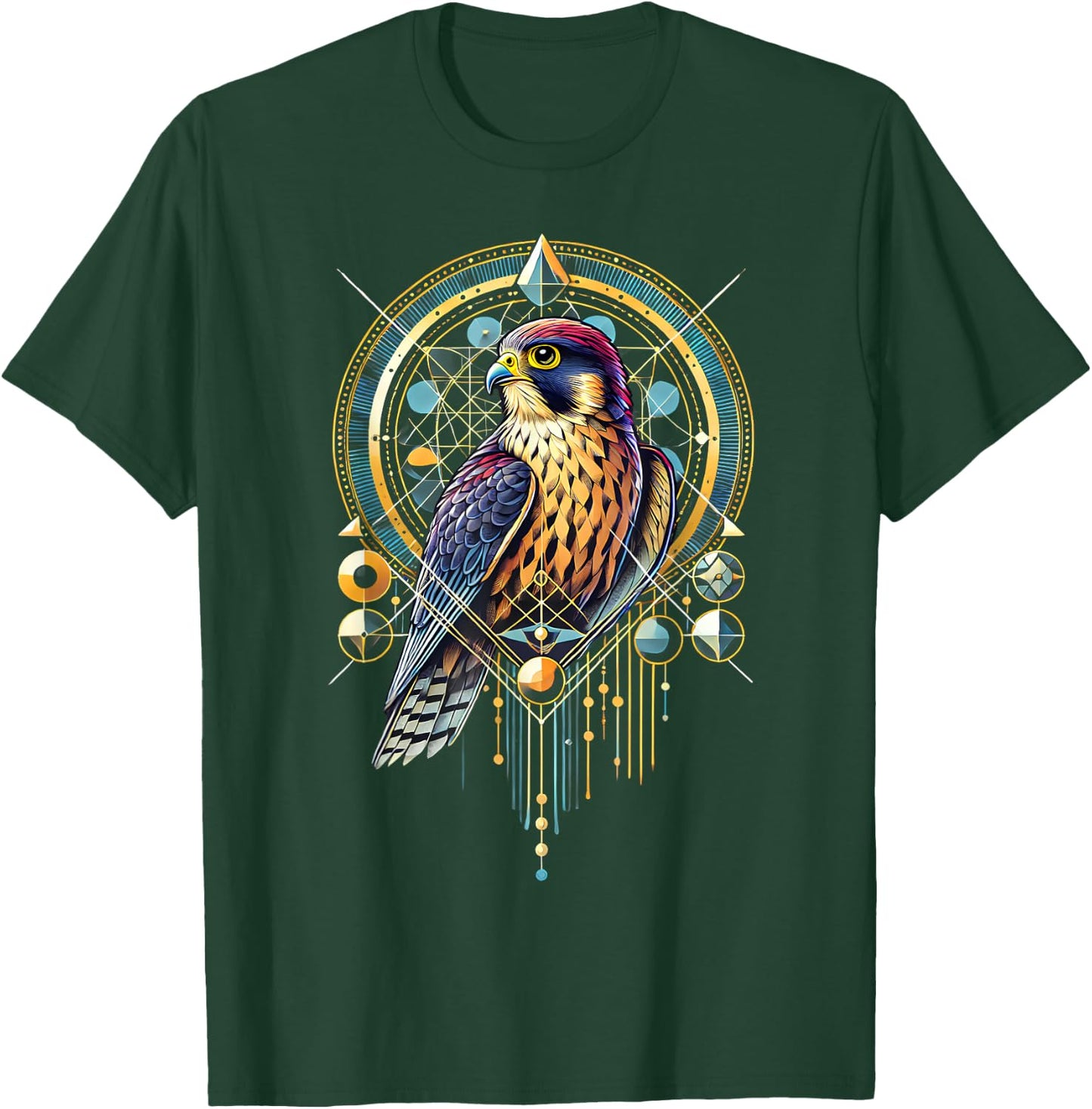 Spirit Peregrine Falcon Bird Raptor Birding Watcher Mystical T-Shirt - T-Shirt | Forest