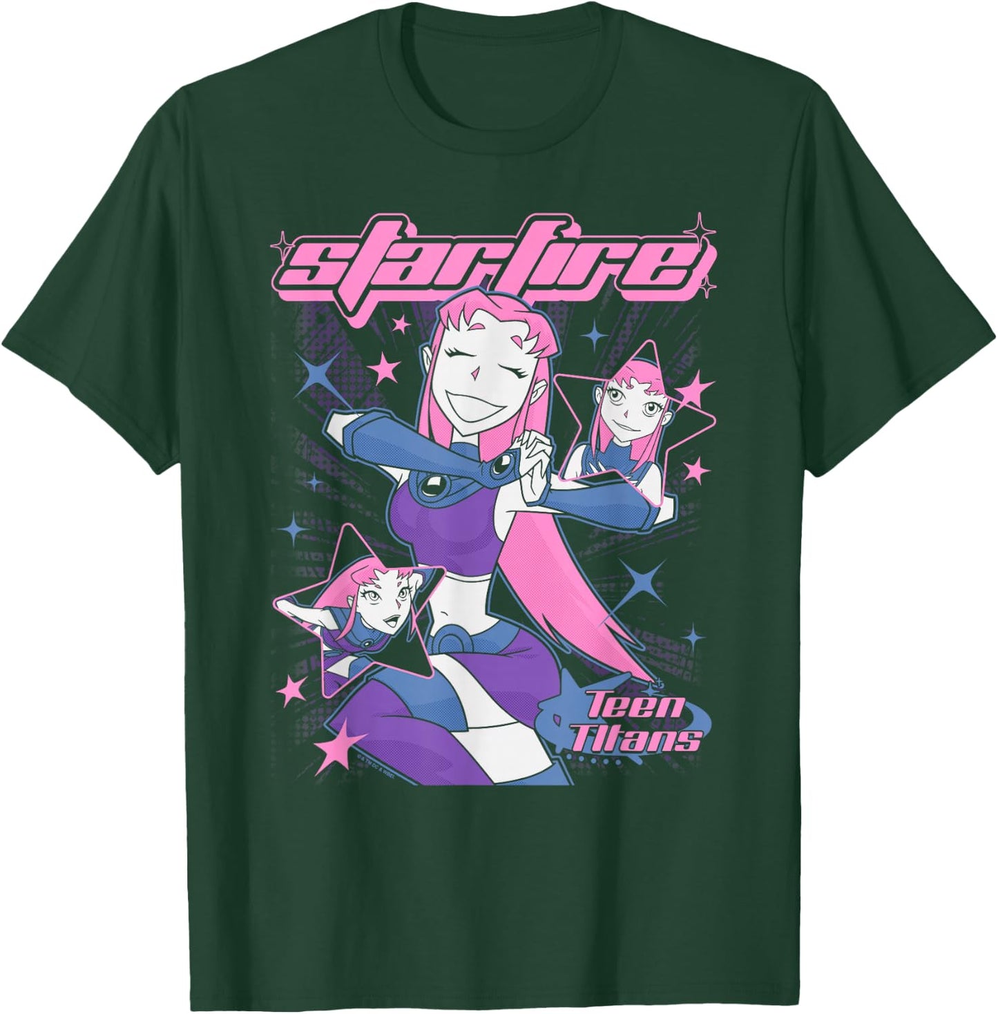 DC Comics Teen Titans Starfire Y2K Style Joyful Portrait T-Shirt - T-Shirt | Forest