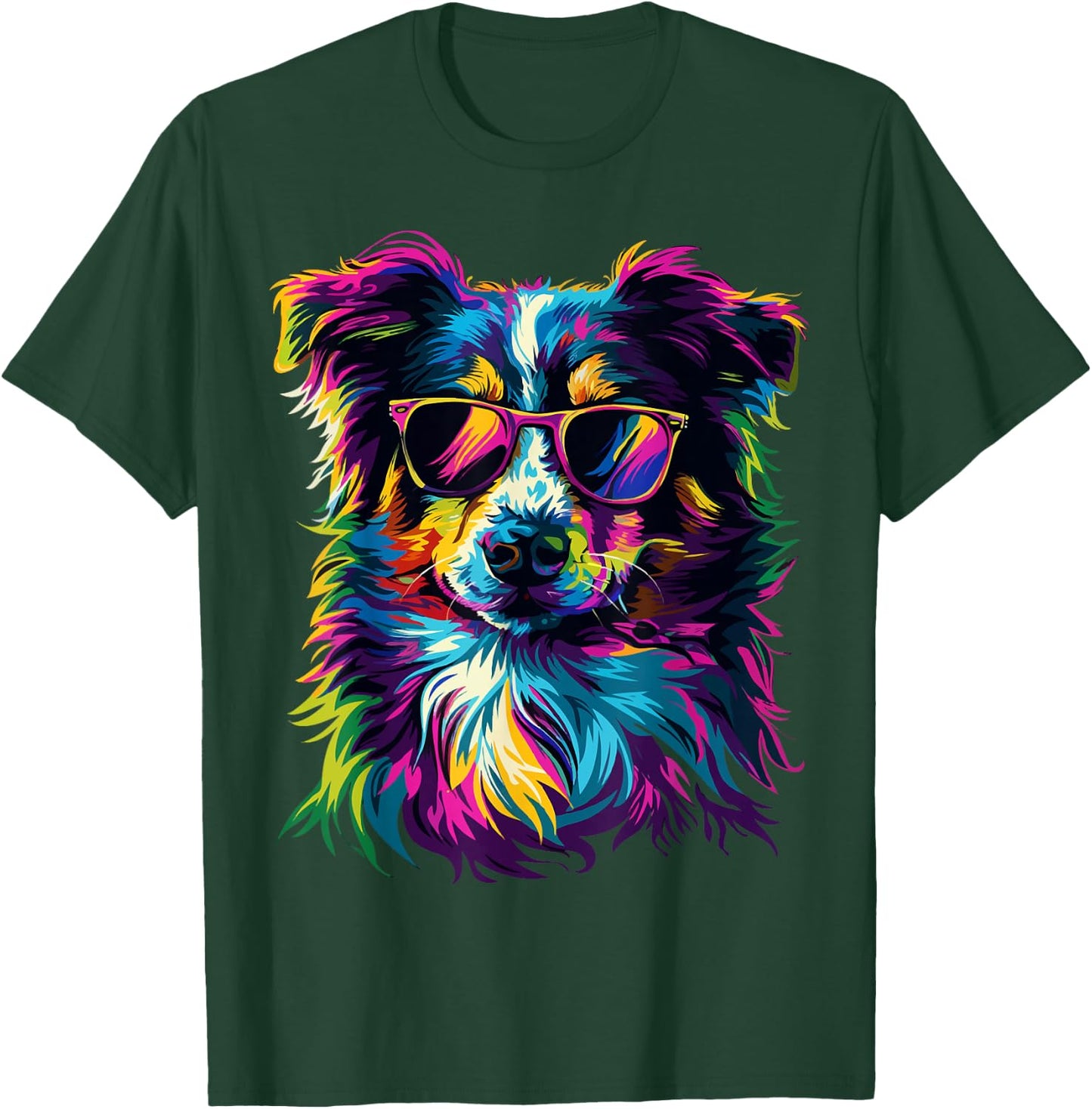 Australian Shepherd Lovers Pop Art Funny Australian Shepherd T-Shirt - T-Shirt | Forest