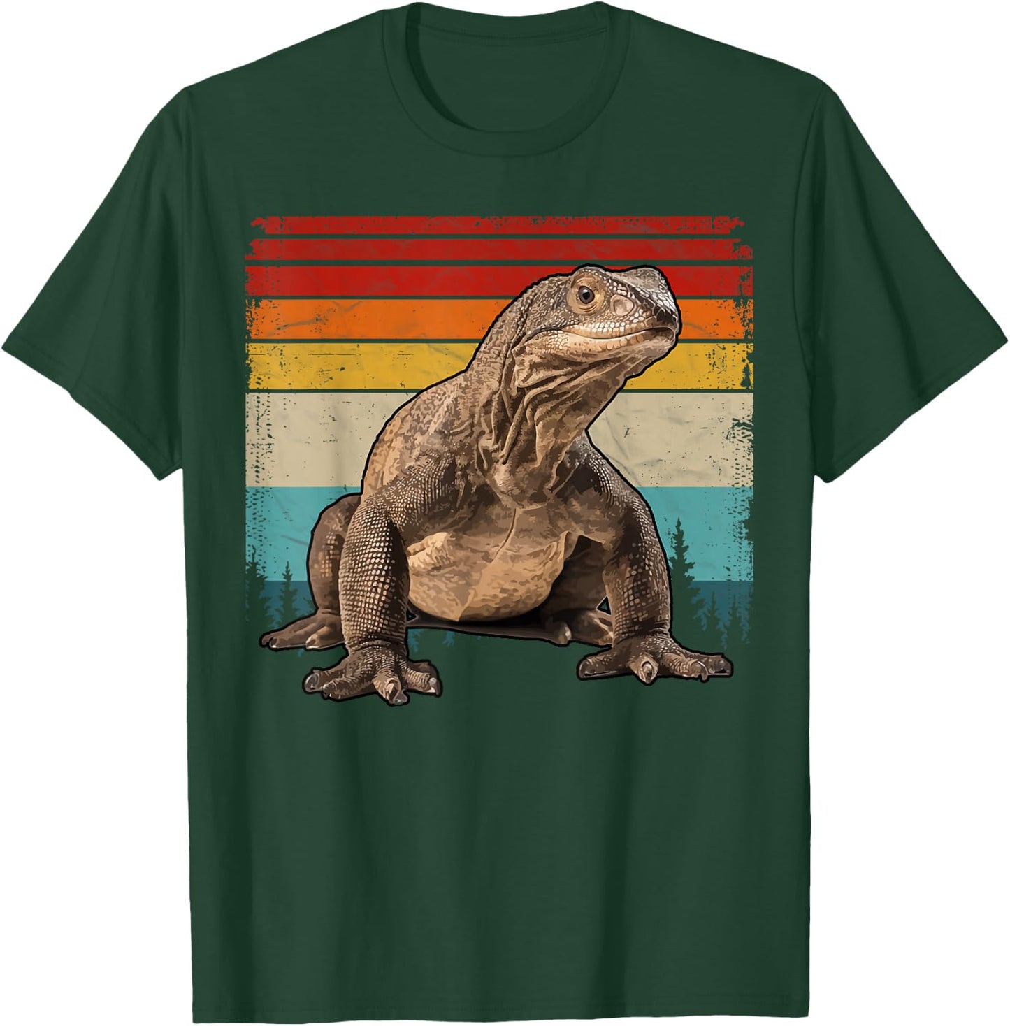 Vintage Distressed Retro Style Cool Komodo Dragon T-Shirt - T-Shirt | Forest