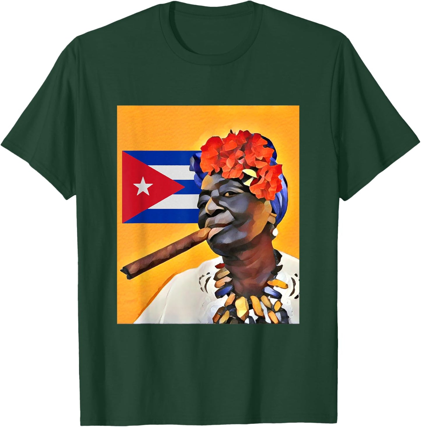 Afro Cuban women with cigar T-Shirt - T-Shirt | Forest