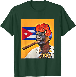 Afro Cuban women with cigar T-Shirt - T-Shirt | Forest