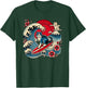 Pet Lover Mt. Fuji Sunset Japanese Wave Art Surfing Cat T-Shirt - T-Shirt | Forest
