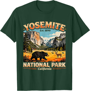 Vintage Yosemite National Park California Nature Hiking T-Shirt - T-Shirt | Forest