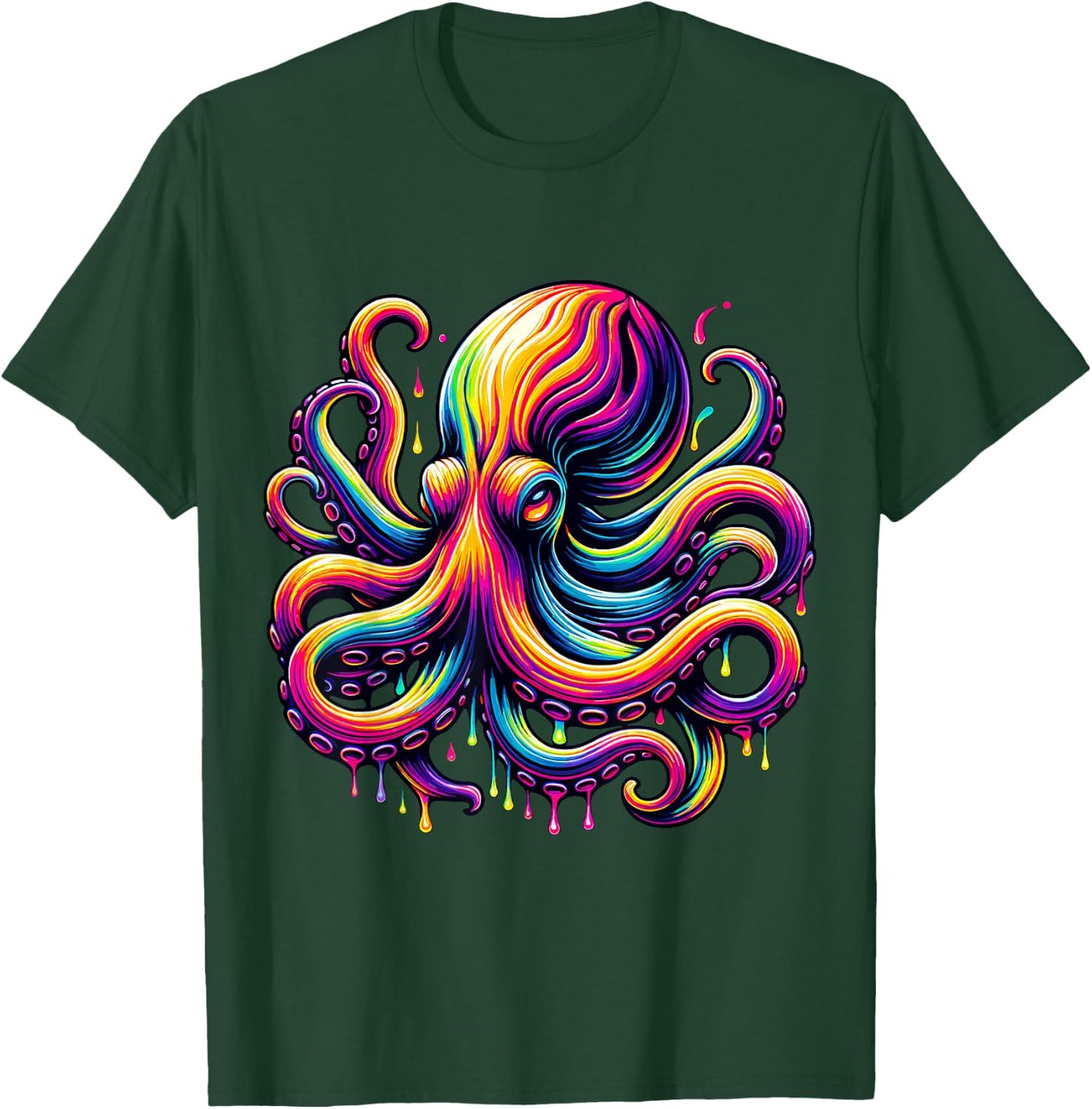 Paint Art Octopus Octopuses T-Shirt - T-Shirt | Forest