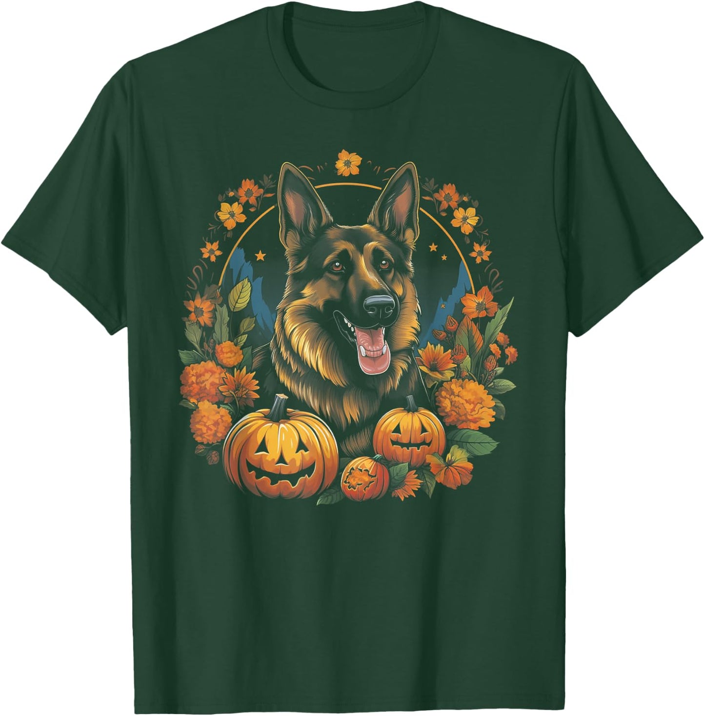 German Shepherd Dog - Pumpkin Thanksgiving Fall Halloween T-Shirt - T-Shirt | Forest