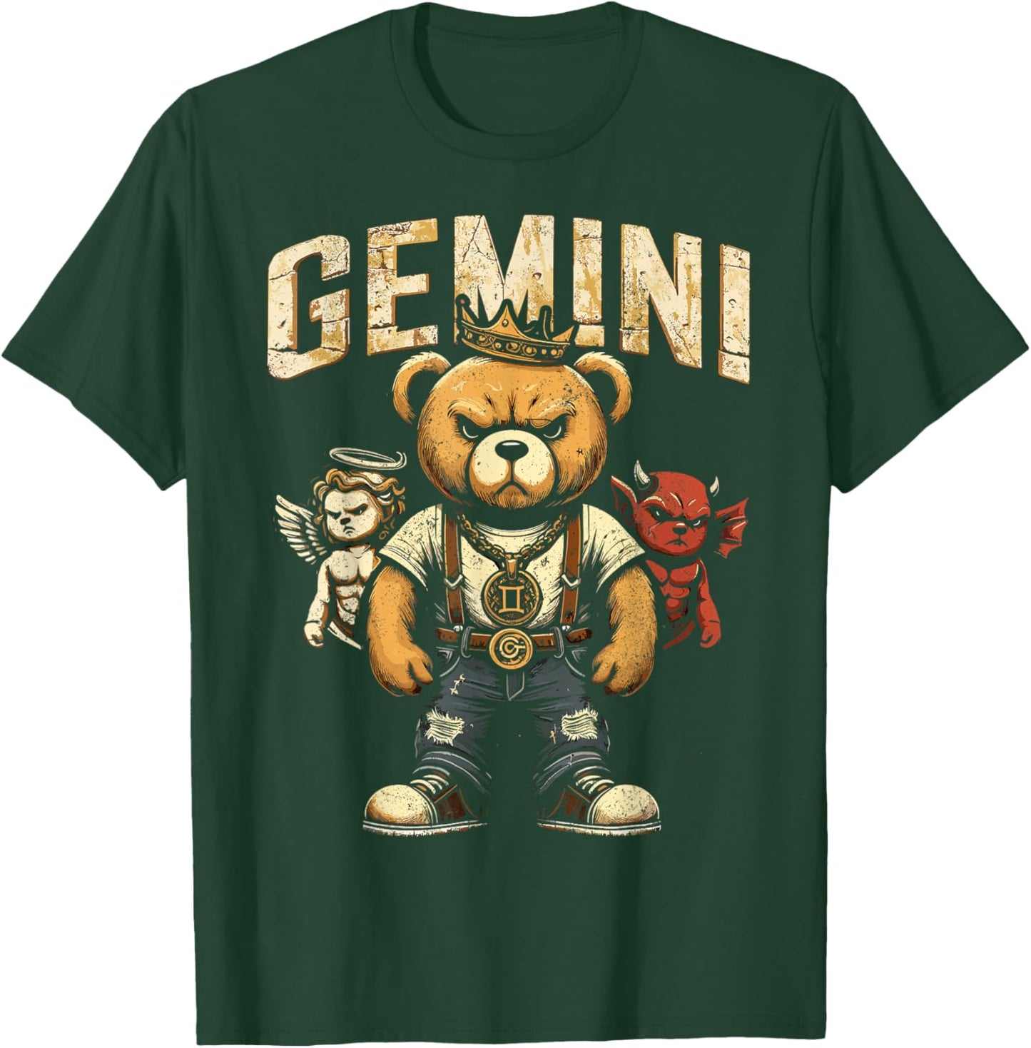 Gemini King Birthday Teddy Bear May Born Teens, Boys, Men's T-Shirt - T-Shirt | Forest