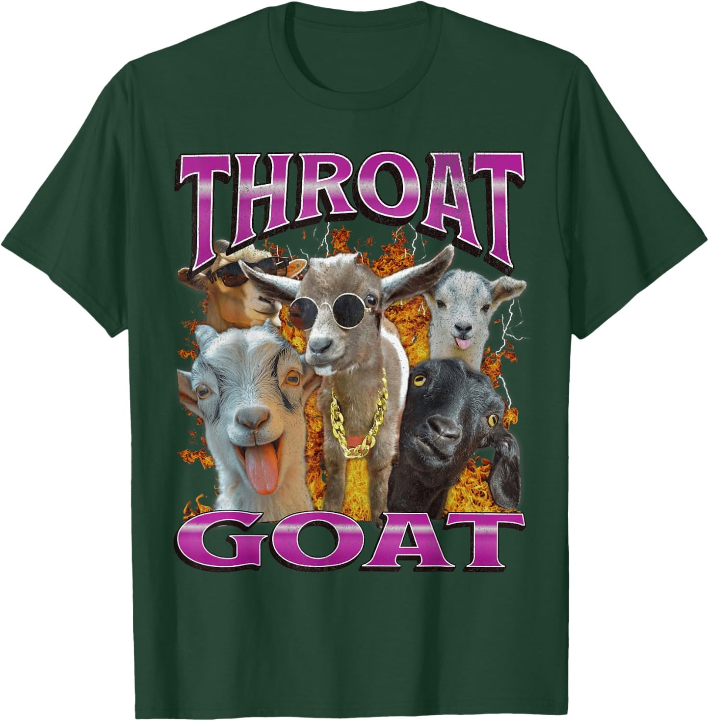 Throat Goat Funny Offensive Humor Bootleg Adult Y2K Graphic , black T-Shirt - T-Shirt | Forest