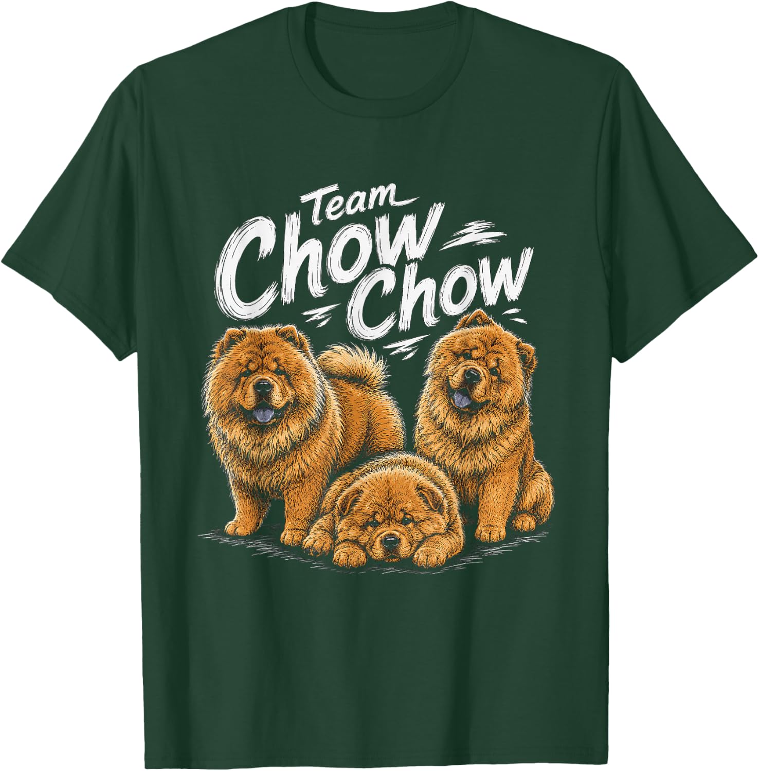 Team Chow Chow Artwork Design T-Shirt - T-Shirt | Forest