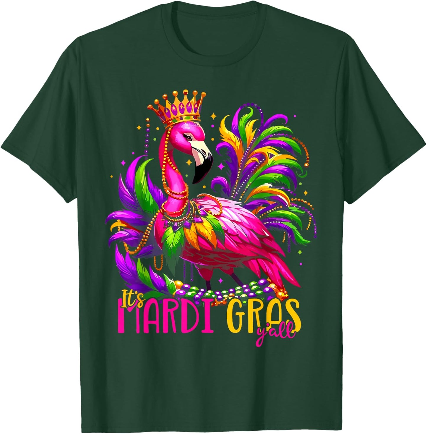 Funny Carnival Party Gift Flamingo Mardi Gras T-Shirt - T-Shirt | Forest