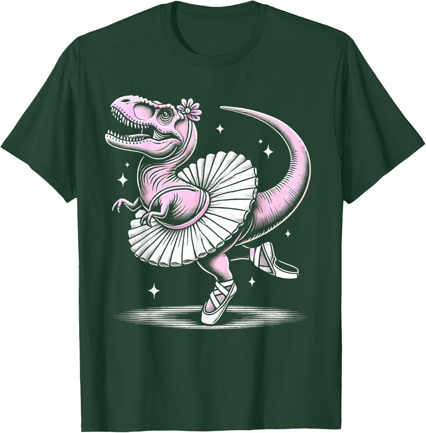 Ballet Dancing T-Rex in Tutu and Slippers T-Shirt - T-Shirt | Forest
