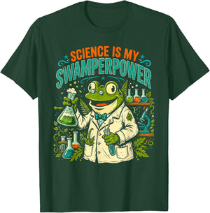 Frog Scientist Science is My Swamperpower T-Shirt - T-Shirt | Forest