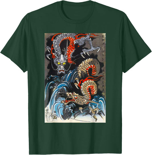 Japanese Art Dragon Ukiyo-e Print T-Shirt - T-Shirt | Forest