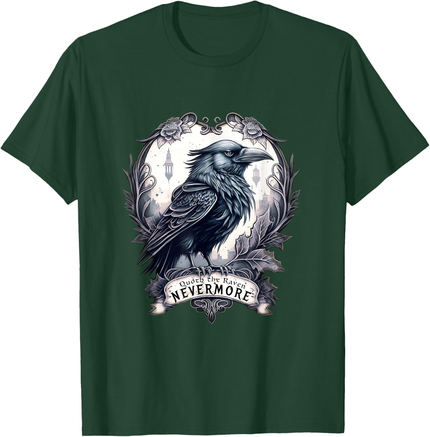 Quoth The Raven Nevermore by Edgar Allan Poe T-Shirt - T-Shirt | Forest