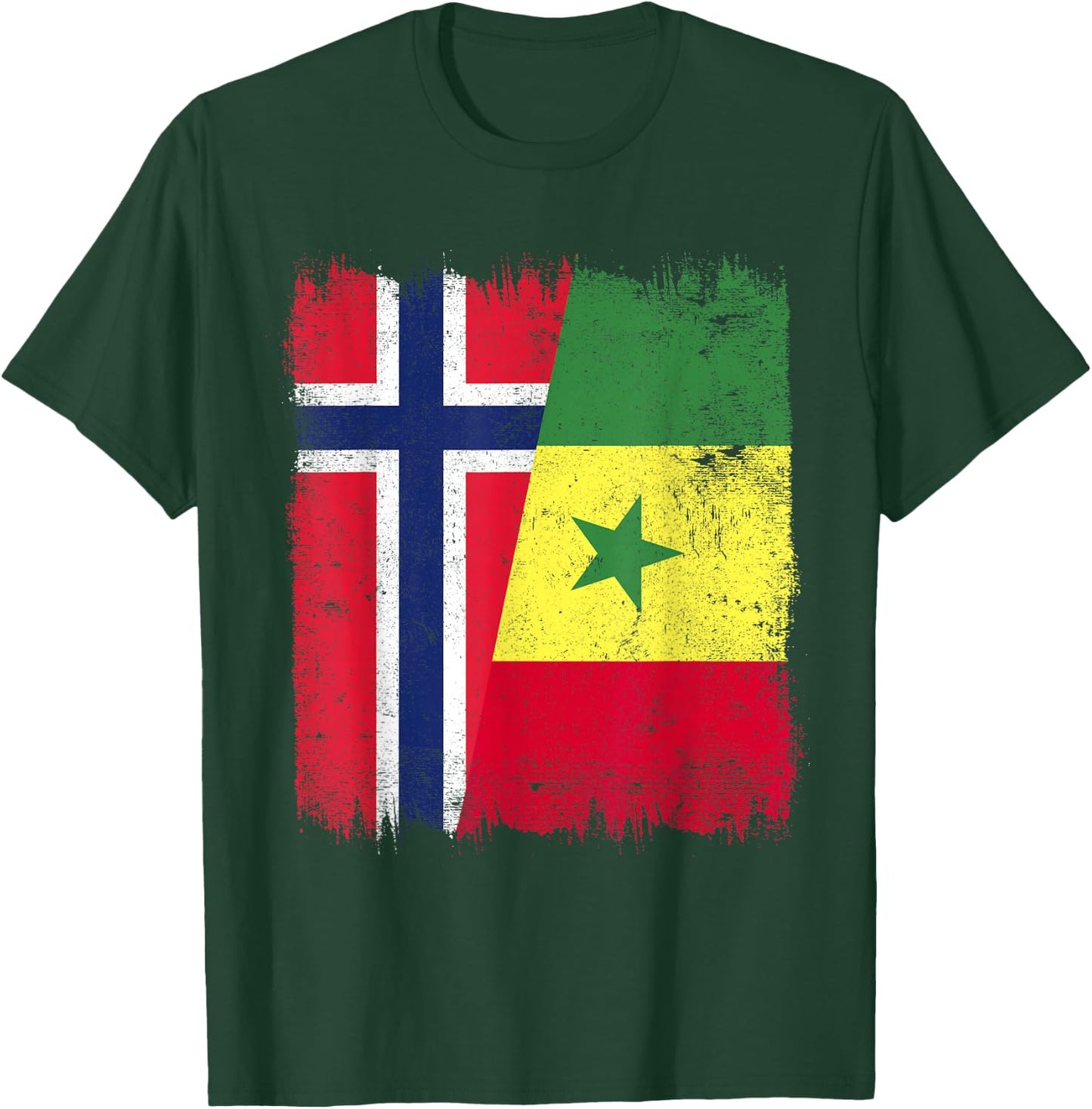 Norway Senegal Flag | Norwegian Senegalese Roots T-Shirt - T-Shirt | Forest