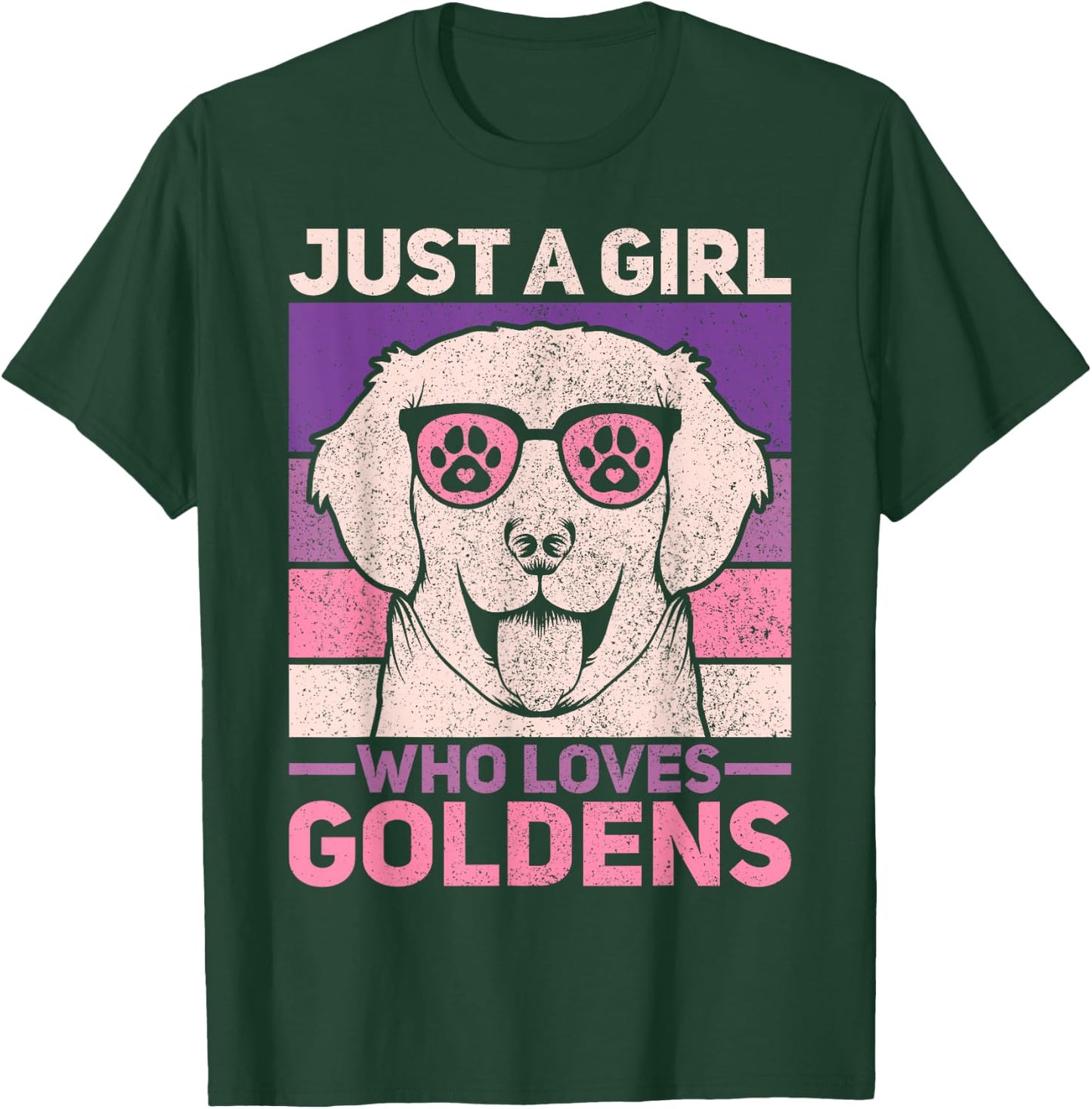 Just A Girl Who Loves Goldens Dog Lover Pet Golden Retriever T-Shirt - T-Shirt | Forest