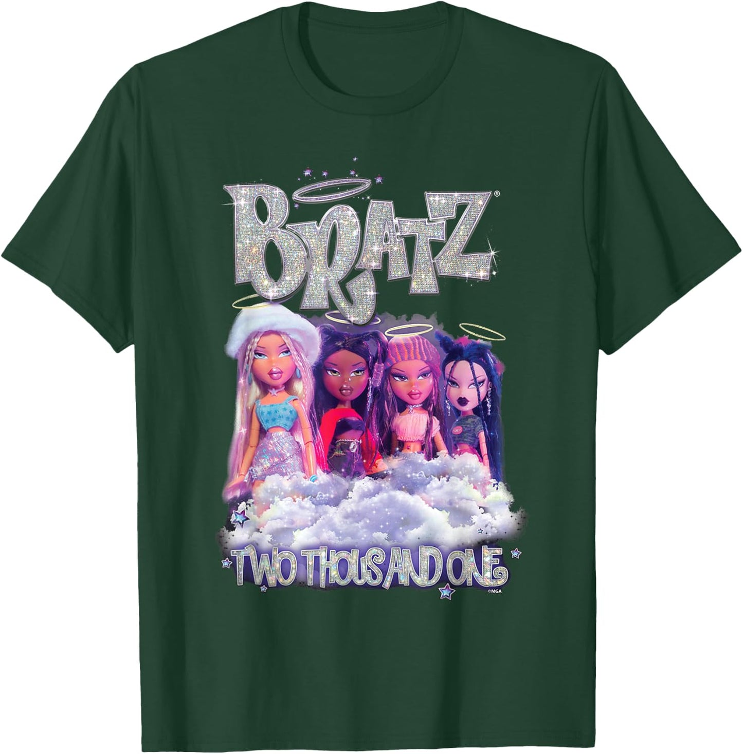 Two Thousand and One Girls Glitter Bratz , Black, S T-Shirt - T-Shirt | Forest