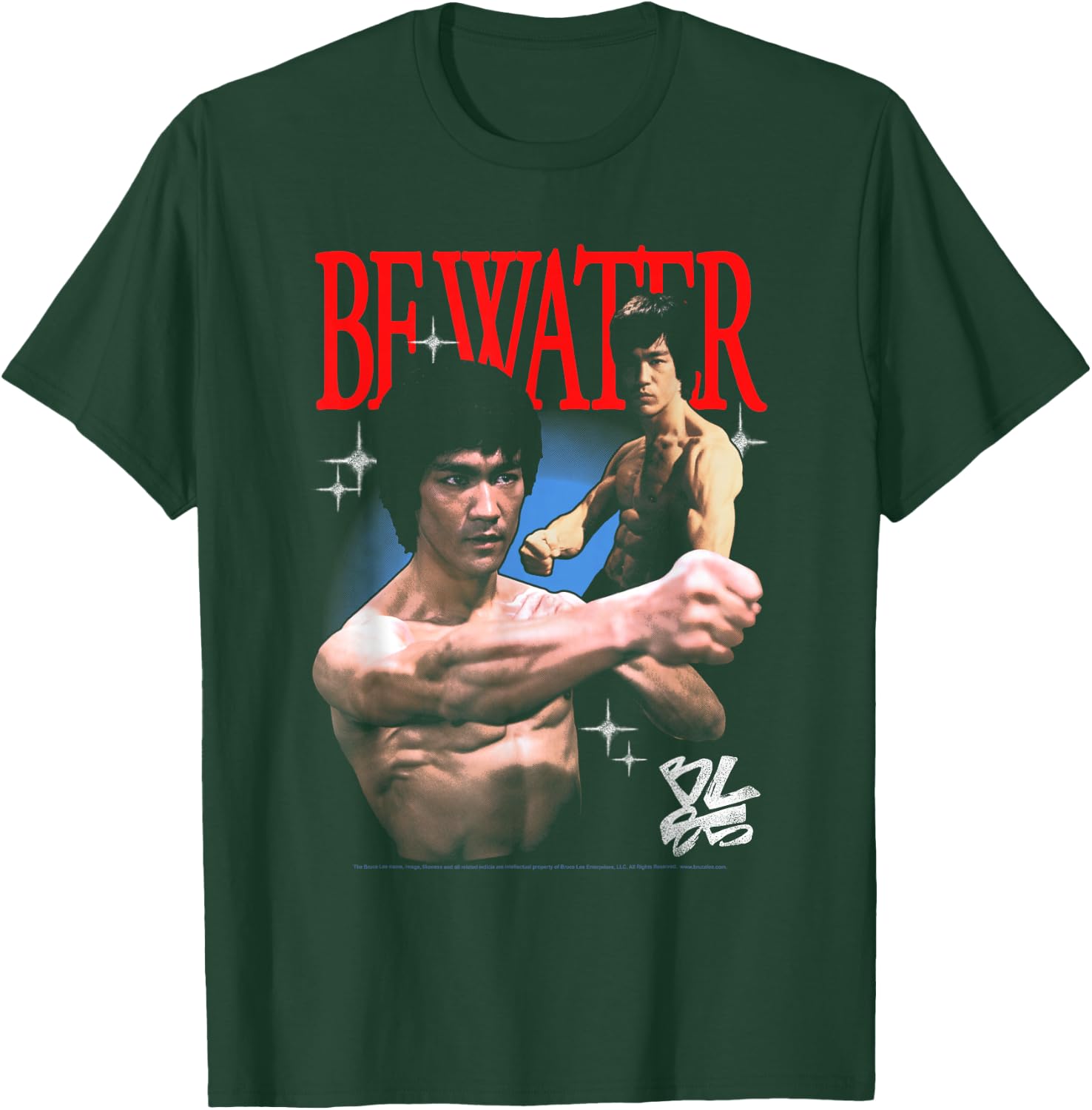 Bruce Lee Be Water Retro Martial Arts Poses Retro Movie T-Shirt - T-Shirt | Forest