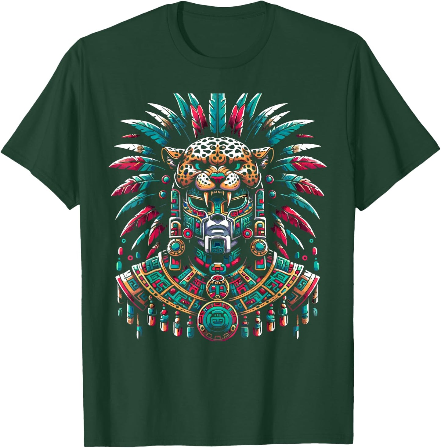 Aztec Jaguar Warrior Aztec Culture Mayan Indigenous T-Shirt - T-Shirt | Forest