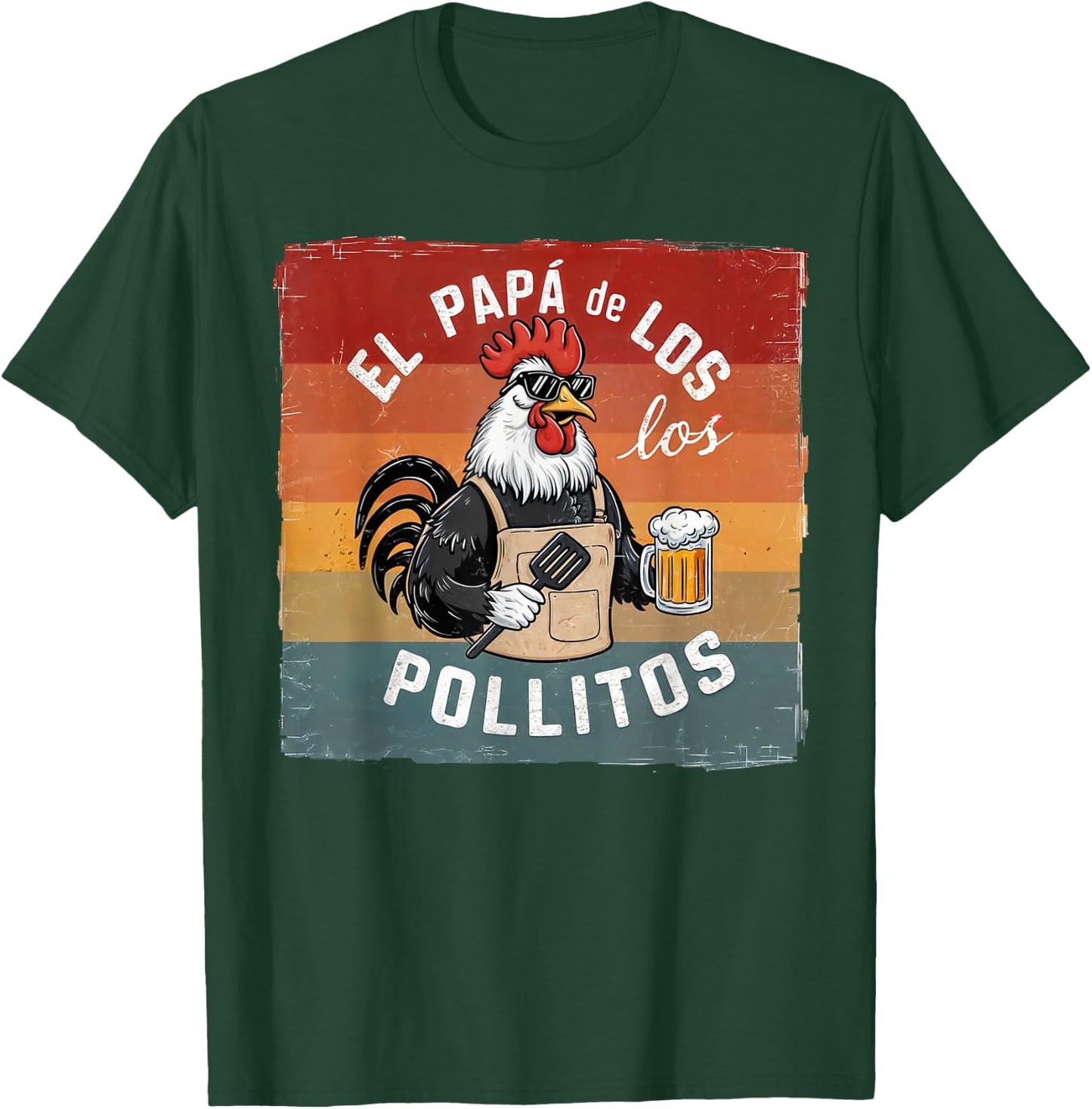 El Papa de Los Pollitos Funny Spanish Abuelo Dad Daddy T-Shirt - T-Shirt | Forest
