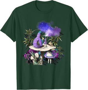 Cannabis rauchen raupe und Alice im Wunderland T-Shirt - T-Shirt | Forest
