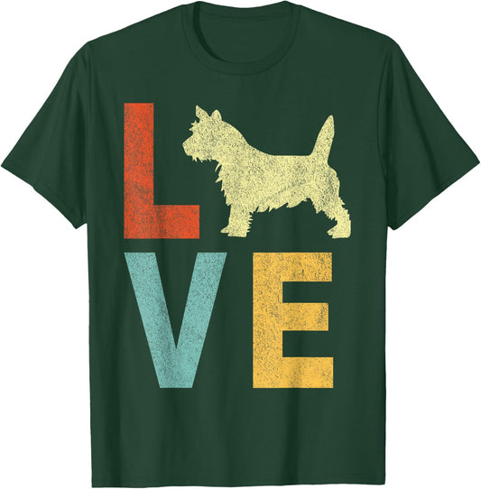 Love Cairn Terrier Mom Cairn Terrier Dad Retro Vintage T-Shirt - T-Shirt | Forest