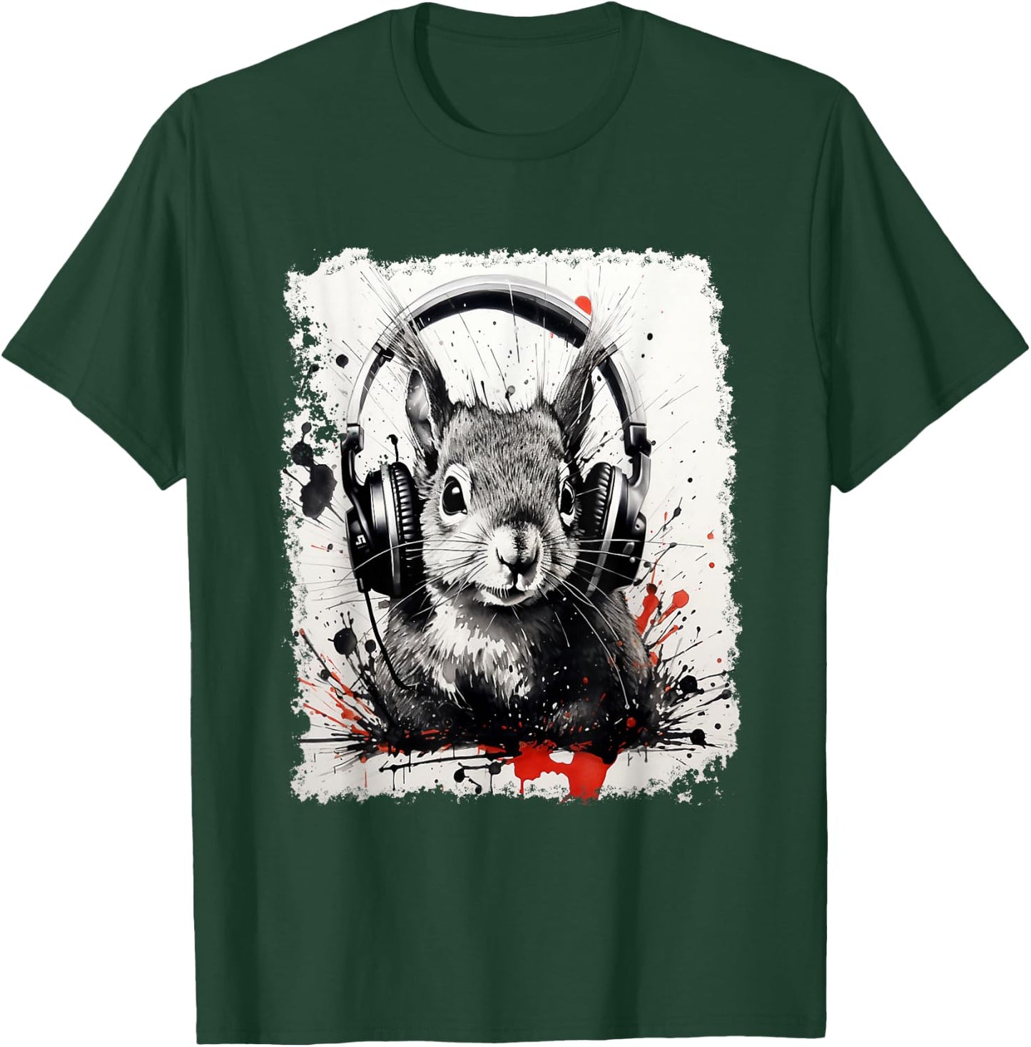 Ink Art Splash Animal Squirrel T-Shirt - T-Shirt | Forest